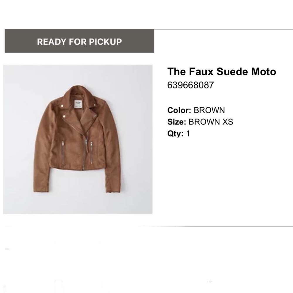 Abercrombies & Fitch Faux Suede Moto Jacket